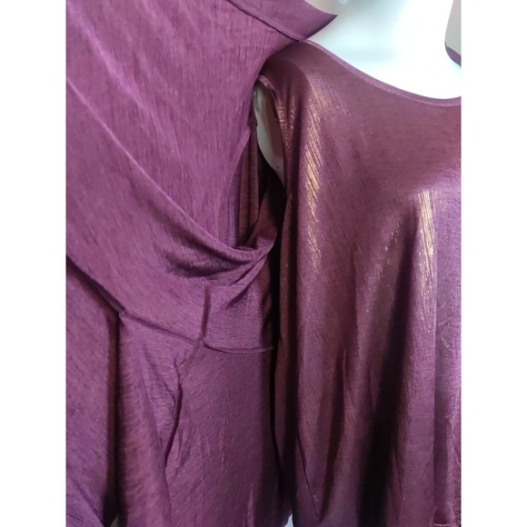 susan graver Wine Foil Liquid Knit Cardigan Camisole 2 Piece Set Size 3X - Picture 3 of 8